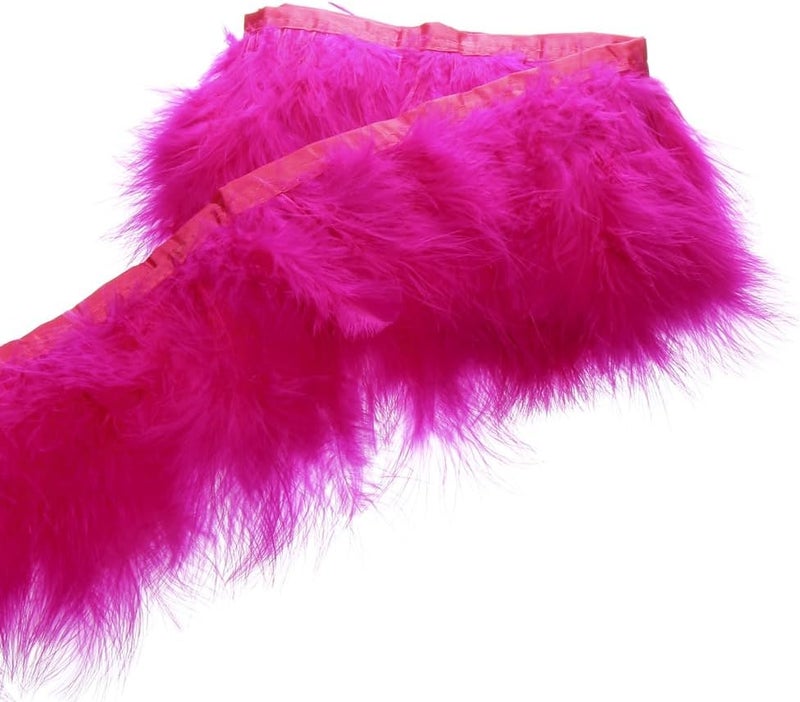 Sowder Turkey Marabou Feather Fringe Trim Pack of 2 Yards(Fuchsia) - Image 2