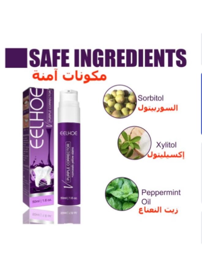 ELHOE Whitening Color Correcting Toothpaste 50ml with Oral-B Extra Clean Pro Expert Soft 40 Toothbrush Multicolour