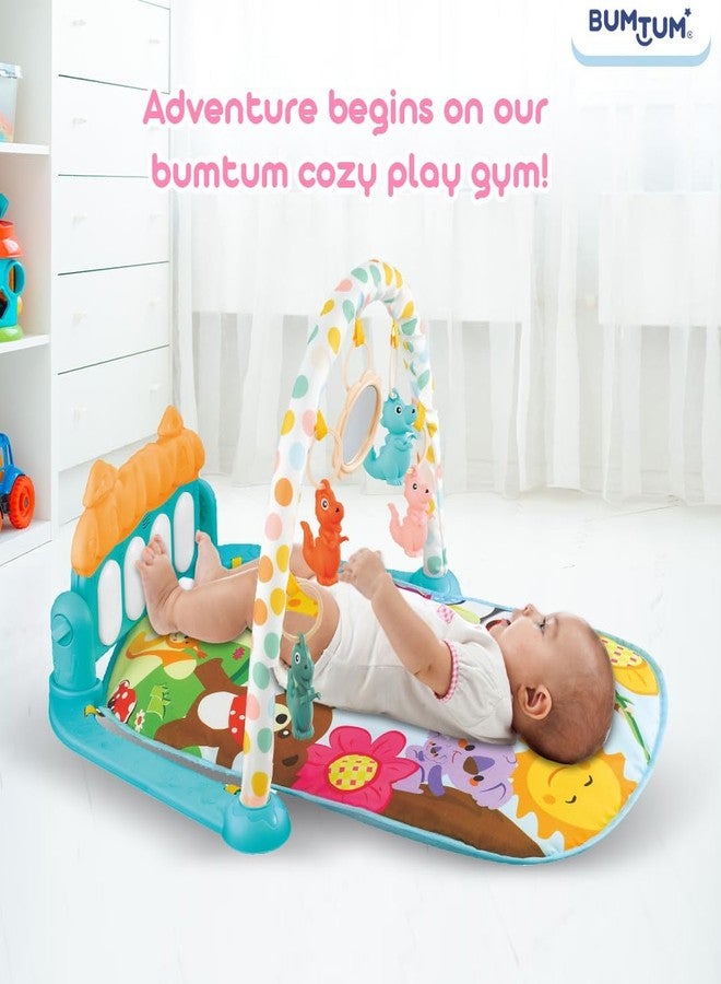 BUMTUM Baby Play Mat | Baby Piano Play Mat Gym & Fitness Rack with Hanging Rattles Keyboard Set with Music Mode (Pack of 1, Multicolour) - Image 5