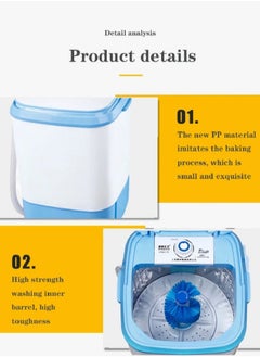 Mini Fast Energy Saving Washing Machine Washing Clothes & Shoes with Blue Light Cleaning Technology, Bulk Washing with Detachable Brush, (3 mode: Shoe, Laundry, Dehydration) - pzsku/Z734CDF5956CB775E8DC0Z/45/_/1714932497/ab1d9f33-0e1f-4dd6-9d01-84420d1dcb39