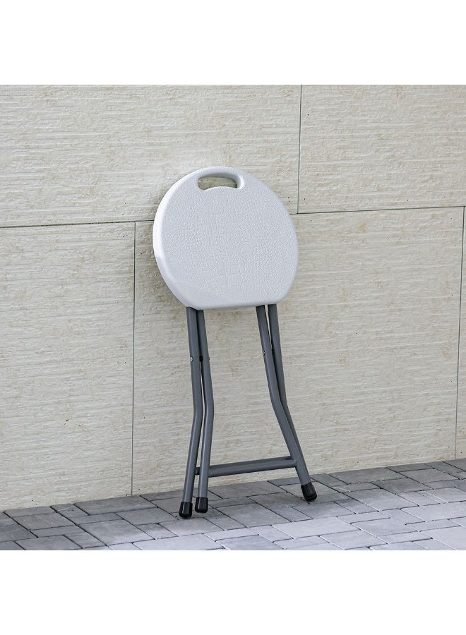 DANUBE HOME كرسي قابل للطي بتصميم بسيط - مقعد مدمج وخفيف الوزن للاستخدام في المطبخ أو الشرفة أو المكتب أو الضيوف، تصميم قابل للطي للتخزين السهل والمساحات المعيشية الحديثة 32×29×46 سم - أبيض - Image 2