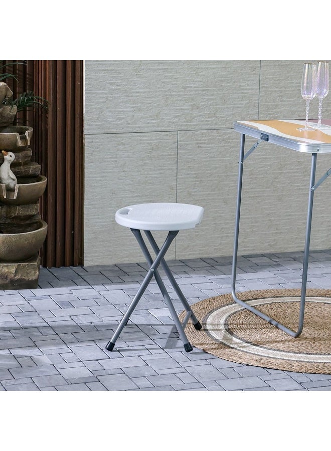 DANUBE HOME كرسي قابل للطي بتصميم بسيط - مقعد مدمج وخفيف الوزن للاستخدام في المطبخ أو الشرفة أو المكتب أو الضيوف، تصميم قابل للطي للتخزين السهل والمساحات المعيشية الحديثة 32×29×46 سم - أبيض - Image 5