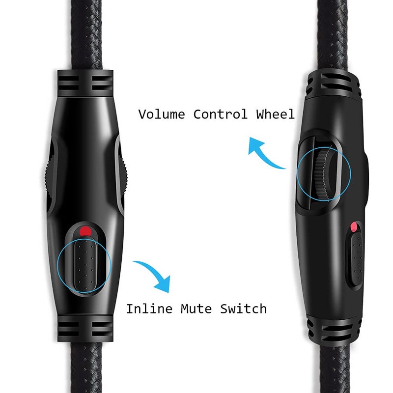 ام جي كور كابل صوتي بديل بطول 2 متر لسماعات HyperX Cloud Alpha و Cloud Mix مع تحكم مضمن في كتم الصوت ومستوى الصوت - Image 3