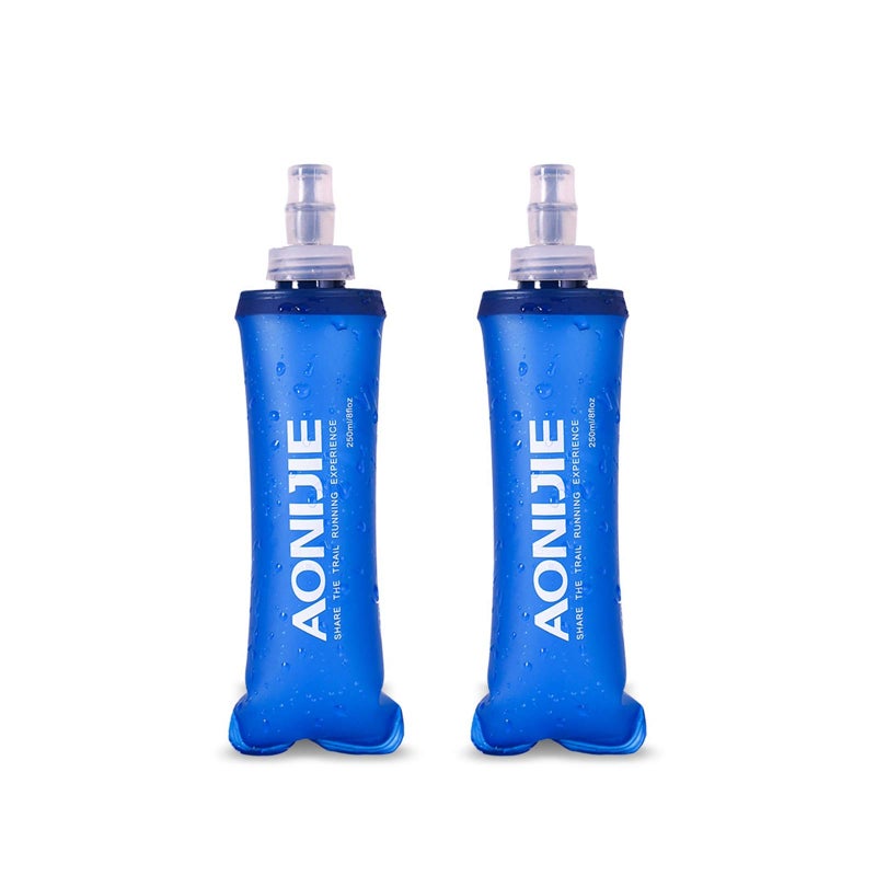 AONIJIE TPU Soft Folding Water Bottles Collapsible Flask for Hydration Pack for Running Hiking Cycling Climbing Pack of 2 (250ml -Pack of 2) - Image 1