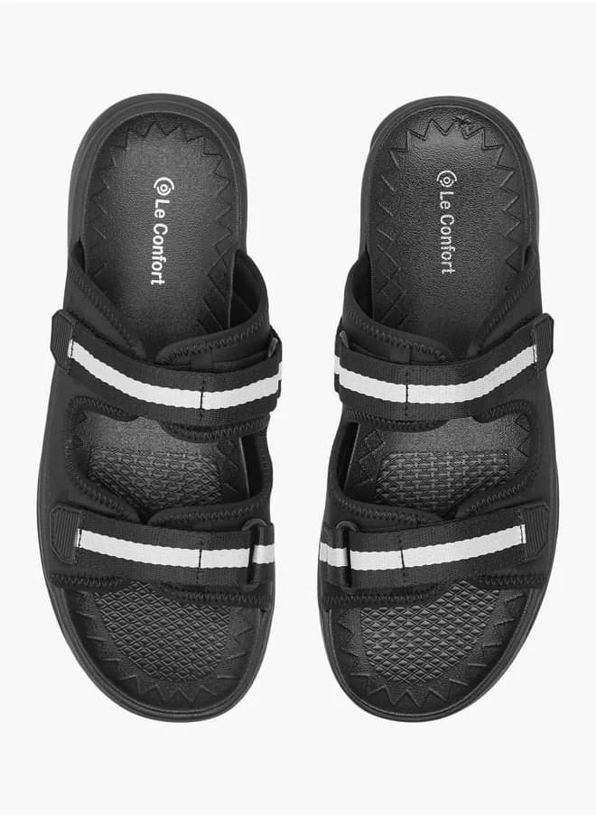 لو كونفورت Men Solid Slip-On Cross Strap Sandals