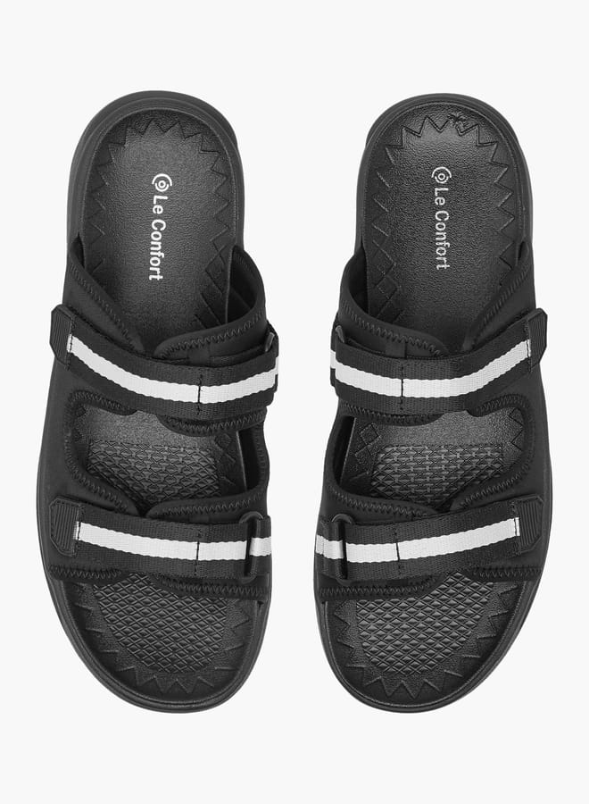 Le Confort Men Solid Slip-On Cross Strap Sandals  - Image 1