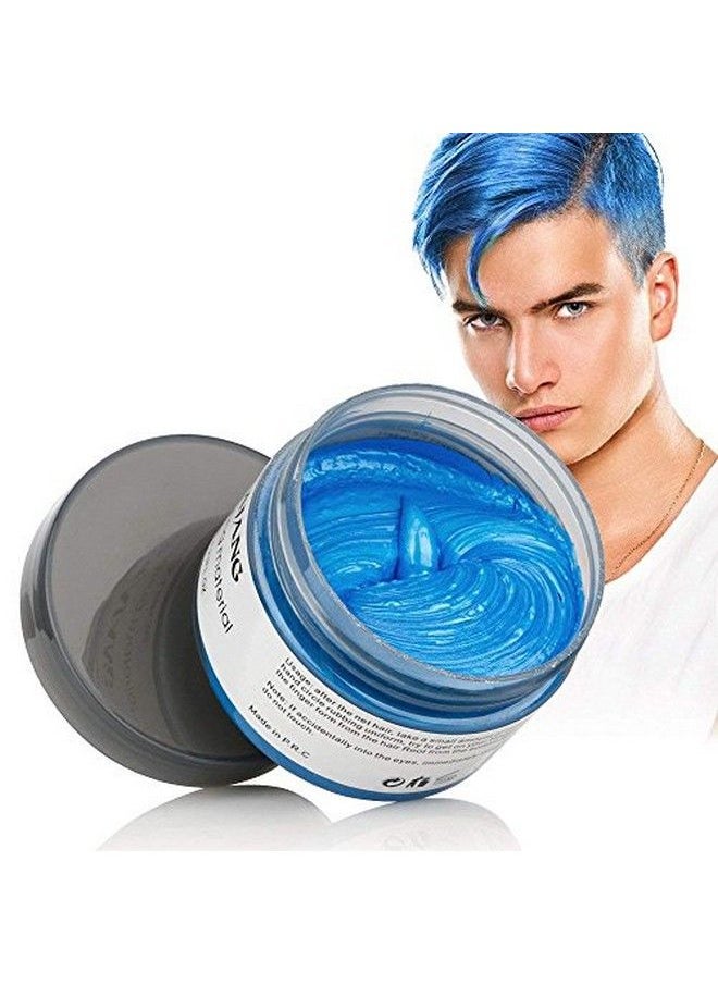 BeeShine - Hair Coloring Wax Blue Disposable Instant Matte Hairstyle Mud Cream Hair Pomades For Kids Men Women To Cosplay Nightclub Masquerade Transformation … - Image 1