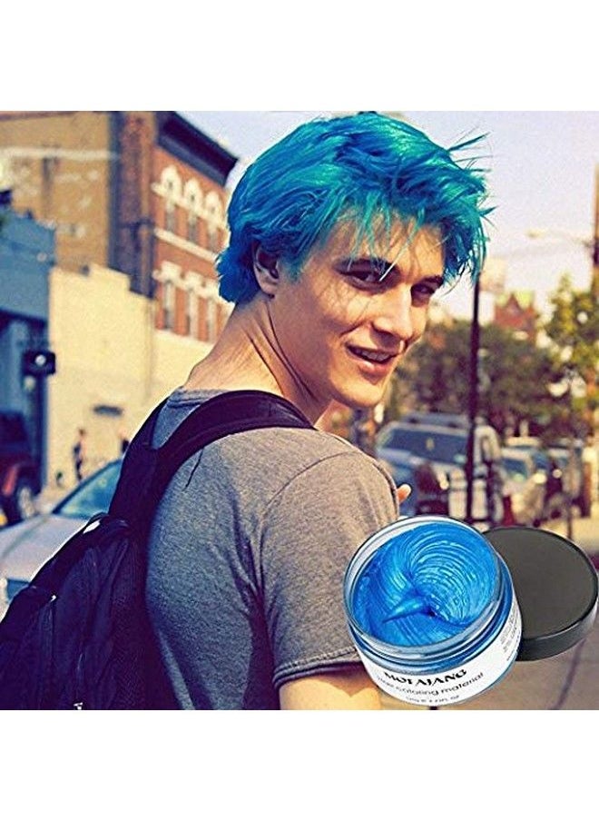 BeeShine - Hair Coloring Wax Blue Disposable Instant Matte Hairstyle Mud Cream Hair Pomades For Kids Men Women To Cosplay Nightclub Masquerade Transformation … - Image 1