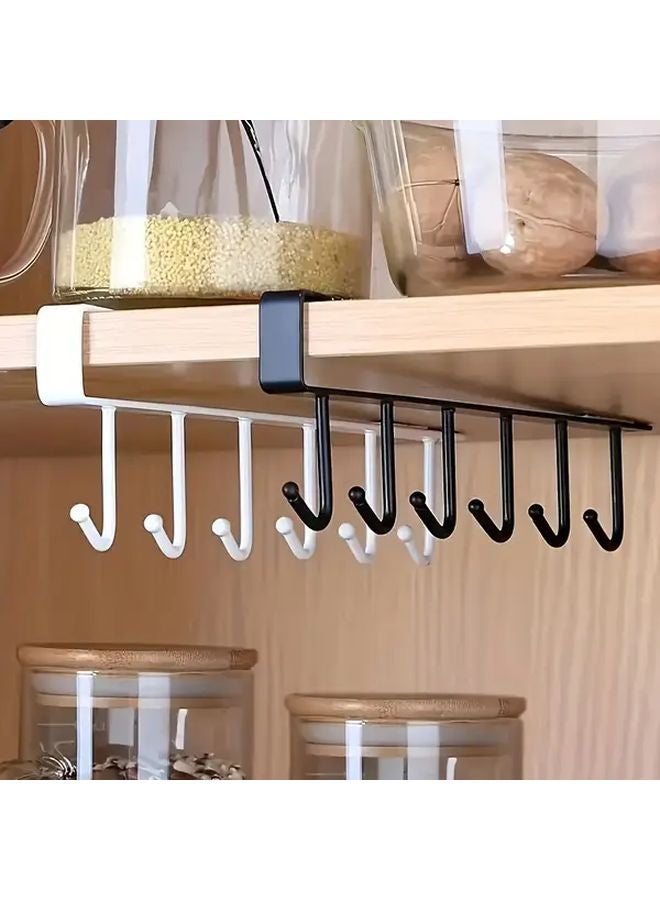 Black No Drill Iron Art Door Hook Rack Multi Purpose Storage Shelf for Kitchen Cabinet Dorm Bedroom - Image 2