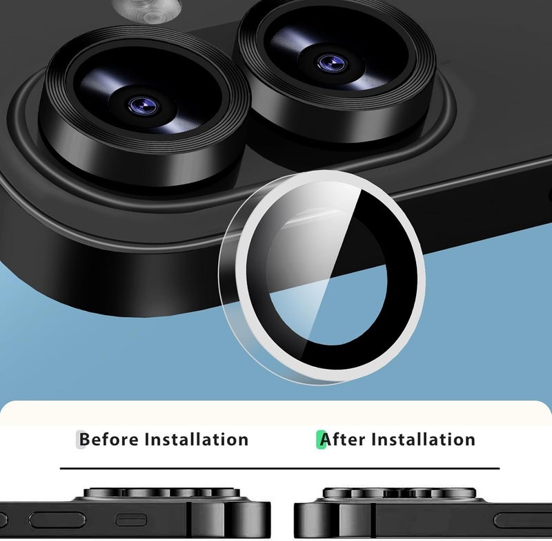 KEKBOXQ 2X2 Pack Camera Lens Protector for iPhone 17,iPhone 16 Plus/ 16 Tempered Glass Lens Screen Protector Camera Cover Metal Individual Ring for iPhone 16 Plus/16/17 5g 2025,Clear - Image 4