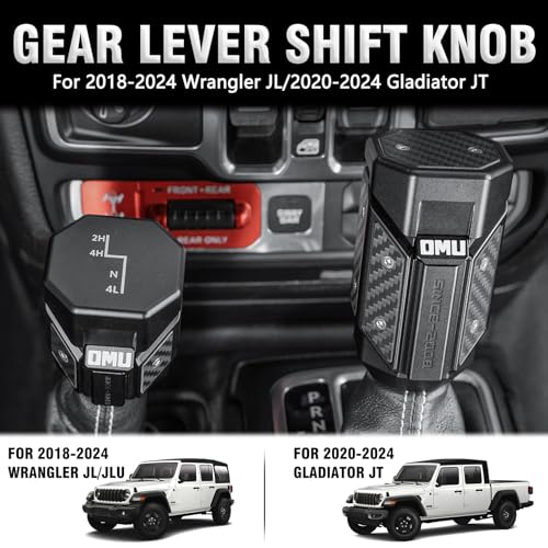 OMU Genesis Series Gear Lever Shift Knob Compatible with 2018-2024 Jeep Wrangler JL & 2020-2024 Gladiator JT Metal Gear Lever Shift Knob - Image 3