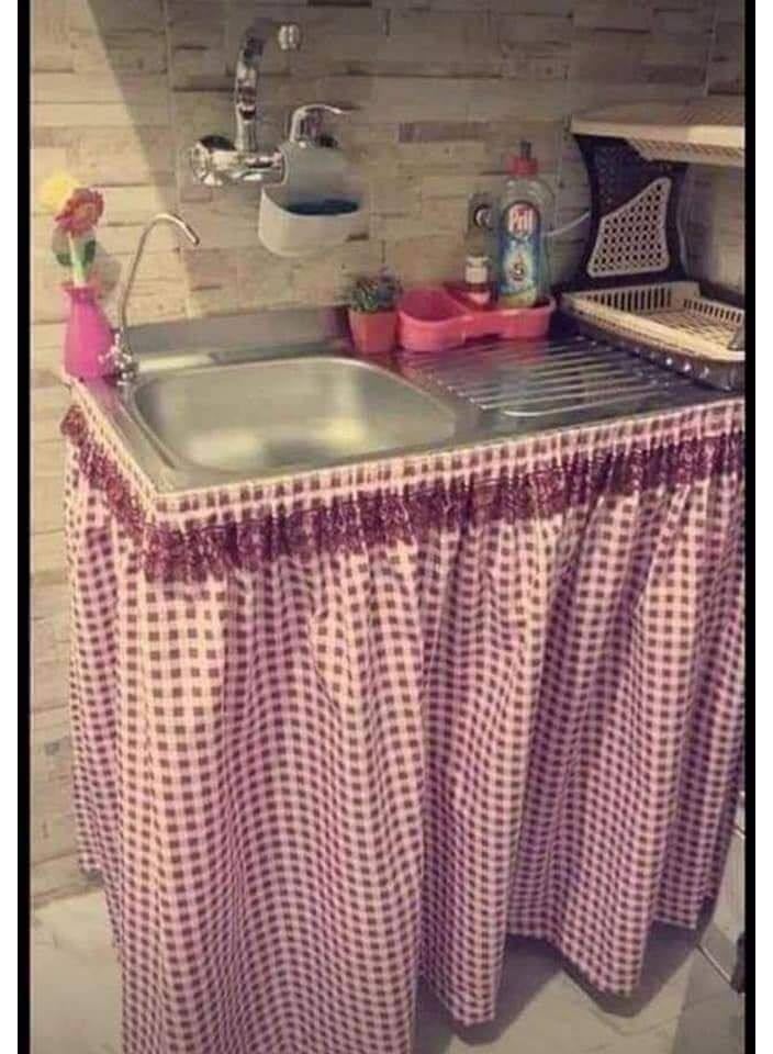 Short Kitchen Curtain Plaid Pattern | Under Sink Curtain Rustic Style | Small Decorative Kitchen Curtain - Image 2