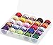 Simthread 25pcs Assorted Colors Size A Class 15 SA156 60WT Prewound Bobbins Thread with Clear Storage Plastic Box Compatible with Brother Embroidery Thread Sewing Thread Machine DIY - Image 2