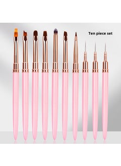 Generic French Manicure Brush Set Universal Gel Pen 10 nail suit 