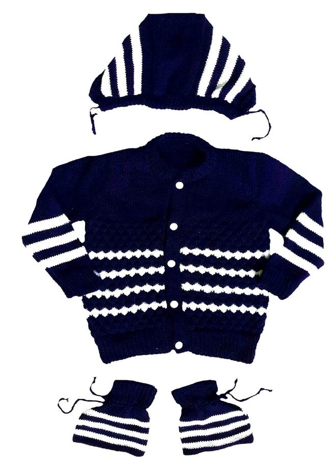 لولي بوب طقم ملابس داخلية للأطفال من لوليبوب (من 0 إلى 3 أشهر، مخطط باللون الكحلي) - Image 1