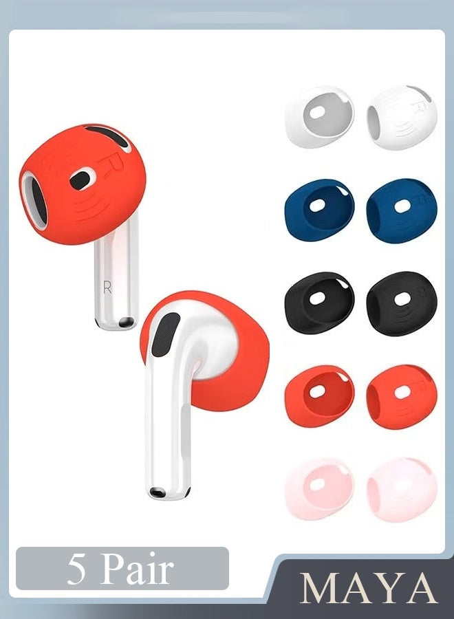 5 أزواج من أغطية أطراف سماعات AirPods 4، أطراف أذن رياضية مانعة للانزلاق والخدش مصنوعة من السيليكون الناعم، ملحقات سماعات AirPods من الجيل الرابع، متوافقة مع سماعات Apple AirPods من الجيل الرابع (مزيج من 5 ألوان) - Image 1