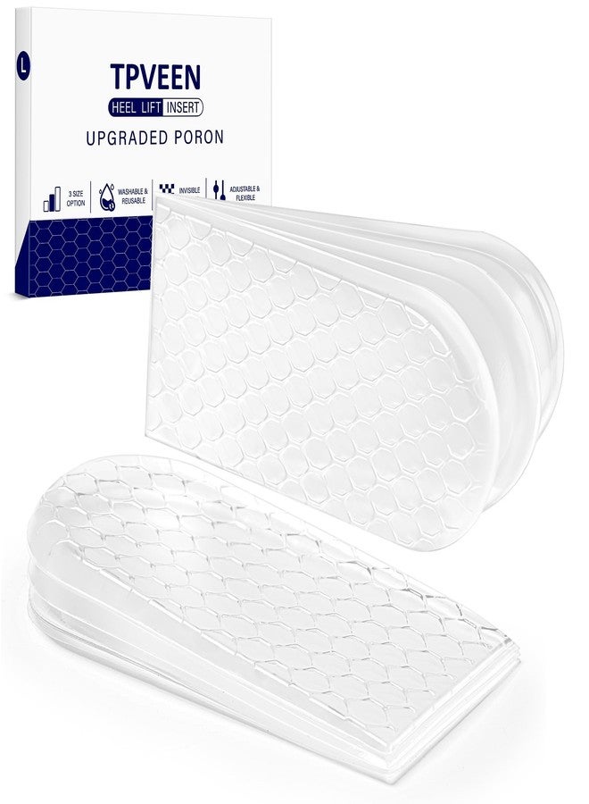 TPVEEN Adjustable Heel Lift Inserts,3Layers Orthopedic Shoe Lifts, Height Increase Insoles for Uneven Legs,Leg Length Discrepancy,Anti-Shock Heel Cushion for Plantar Fasciitis,Heel Pain. - Image 1