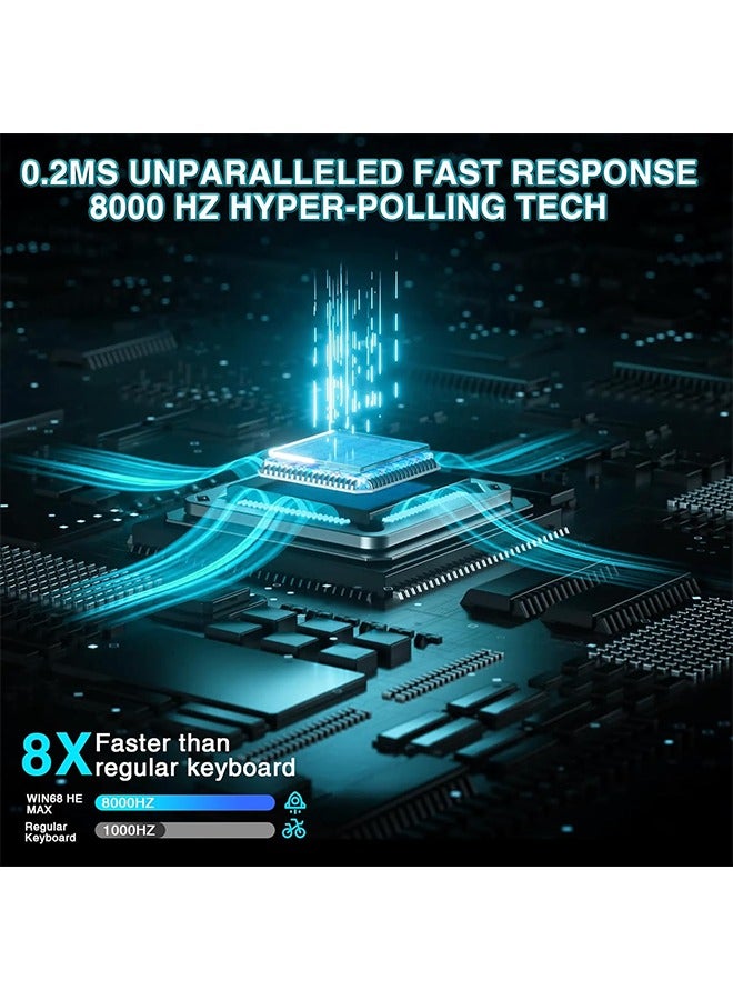 AULA WIN68 HE MAX - Hall Effect Gaming Keyboard with Magnetic Switch, Adjustable Actuation Fast Trigger Mode, 8KHz Polling Rate, RGB Backlit Wired Mechanical Gaming Keyboard 60 Percent Compact Design - Image 5