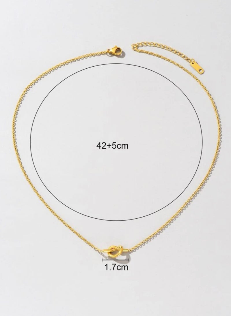 إيكوال سلسال نسائي راقي وأنيق من الاستانلس ستيل عالي الجودة مطلي باللون الذهبي - Image 5