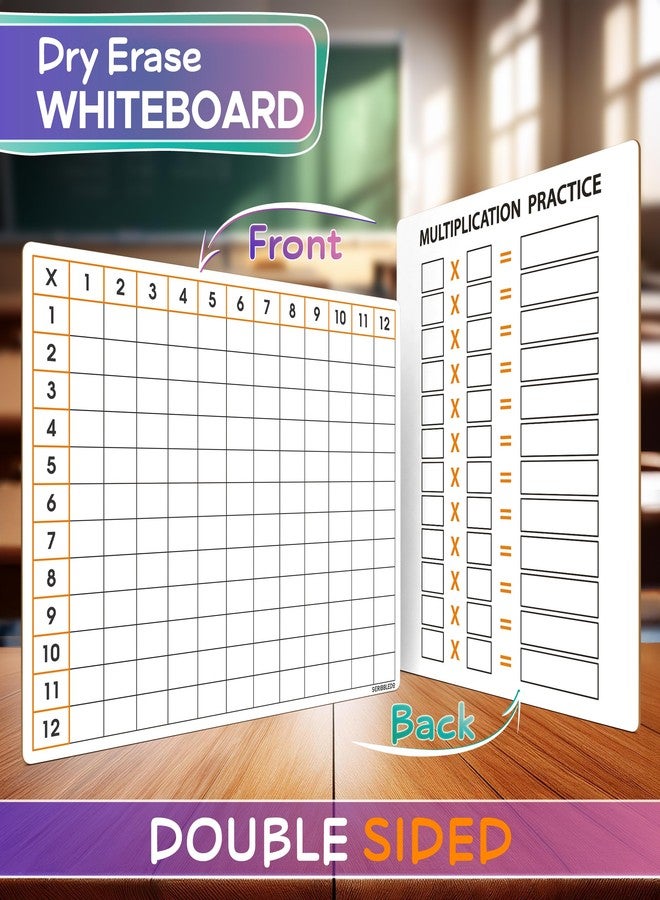 SCRIBBLEDO 11" x 14" Dry Erase Multiplication Chart Whiteboard Multiplication Table Double Sided Times Table Math Manipulatives White Board for Classroom Home Mini Lapboard All Ages - Image 3