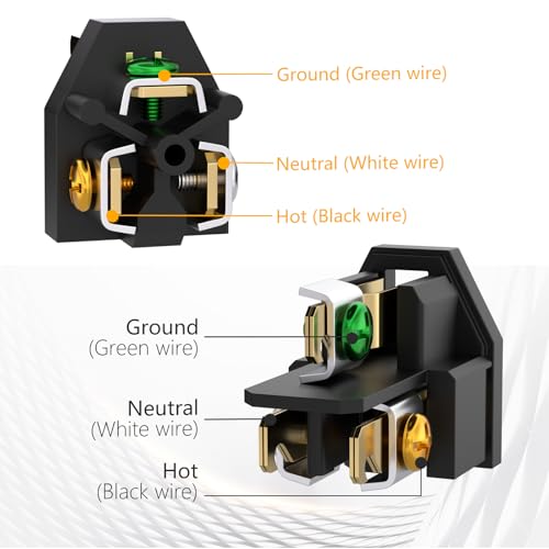 STARELO Extension Cord Ends 125V 15A 2Pole 3Wire Male Plug and Female Connector Straight Blade Plug Replacement Electrical Extension Cord End(Male & Female 5 Set) - Image 3