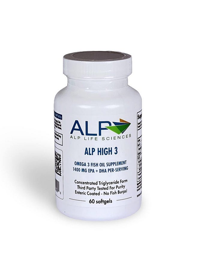 ALP High-3 Omega 3 Fish Oil Supplement 60Count  - Image 1