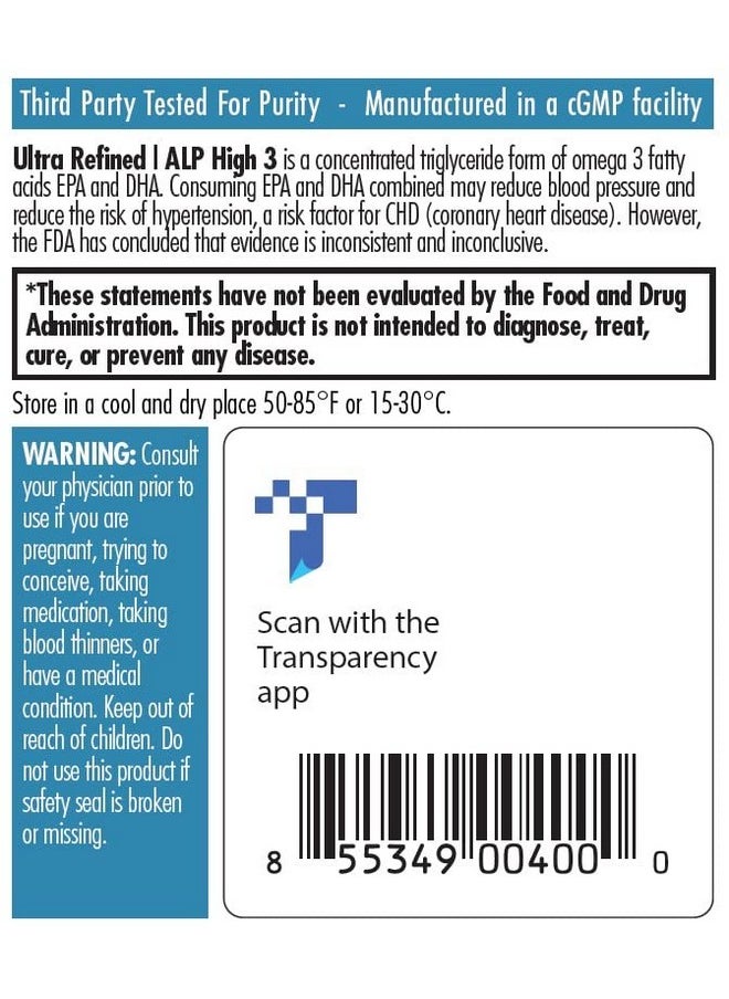 ALP High-3 Omega 3 Fish Oil Supplement 60Count  - Image 2