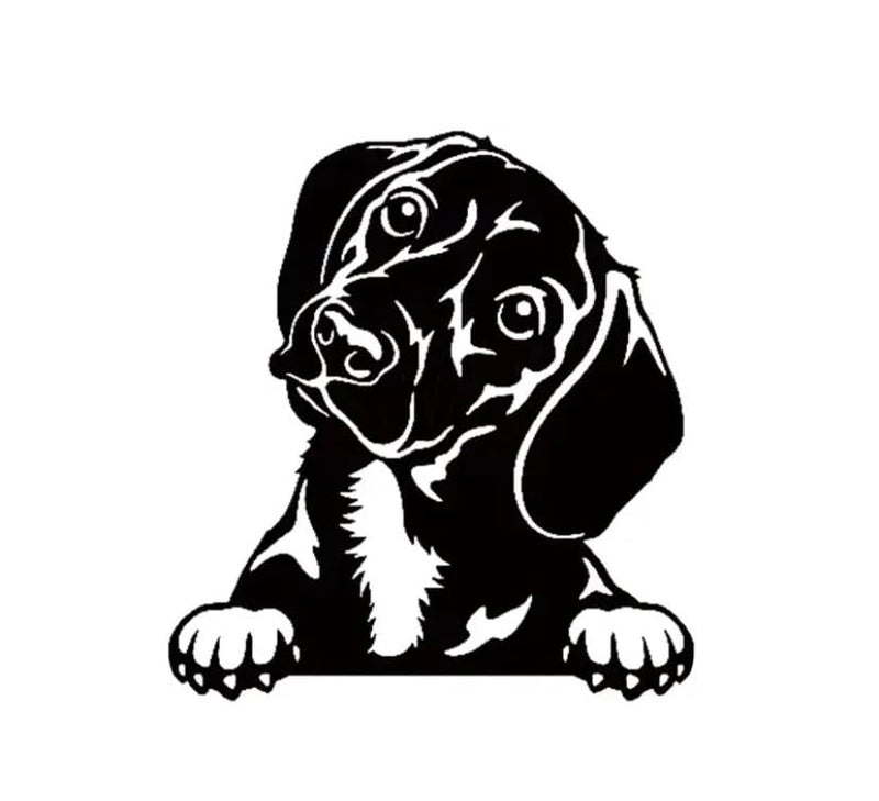 MAKTEM Peeking Dachshund Window Bumper Decals Anime Cute Dachsie Dogs for Truck Car Van RV More - Image 1
