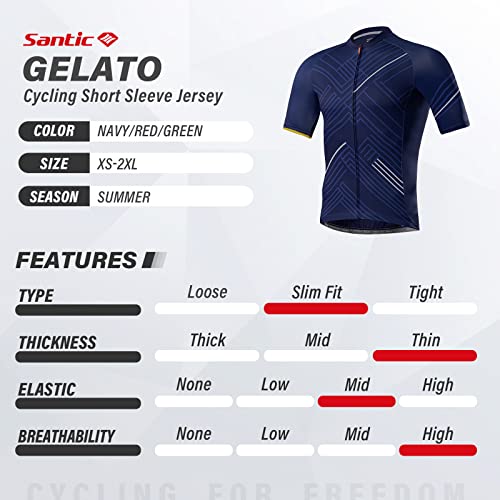 Santic Men's Cycling Jersey Short Sleeve Cycling Tops for Men Biking Jersey Cycling Shirts Breathable - Image 3