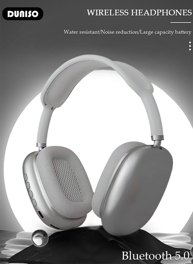 DUNISO IPX5 Waterproof Wireless Headphones Active Noise Cancelling Bluetooth Headphones Over Ear with Adjustable Microphone Deep Bass Comfortable Protein Earpads Bluetooth 5.0 for Travel and Work - Image 4