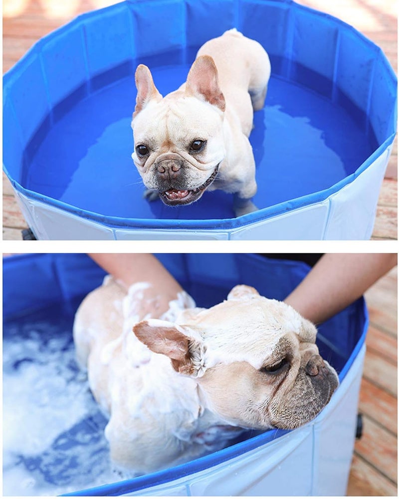 JSDOIN Foldable Dog Pool, Portable Dog Paddling Pool, Pet Kids Bath Pool Swimming Pool, Non-Slip PVC Kiddie Pool for Kids, Dog Cat Bathing Tub For Garden Patio Bathroom(80 * 20cm) - Image 5