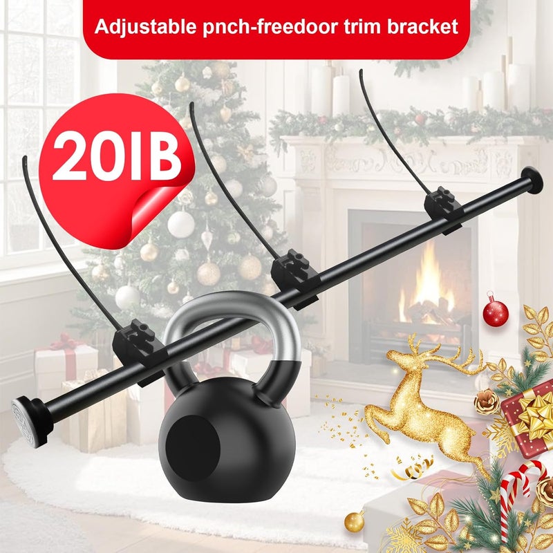 Docaharbour Garland Hanger for Front Door Frame, Adjustable 19"- 80" Heavy-Duty Garland Holder for Door Frame Christmas & Halloween Decorations, Wreaths, Lights, No-Drill, Damage-Free - Image 3