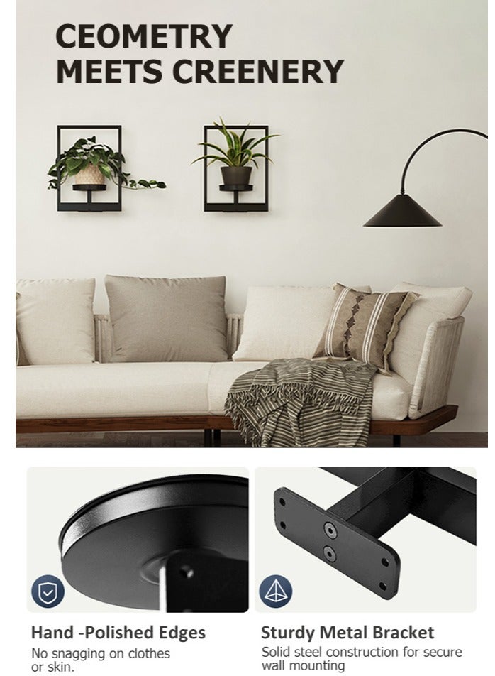 Forthcan Metal Wall Mounted Plant Stand, Indoor Wall Decor Plant Hanger, Hanging Plant Holder for Living Room Balcony Outdoor Garden Planters Rack - Image 5