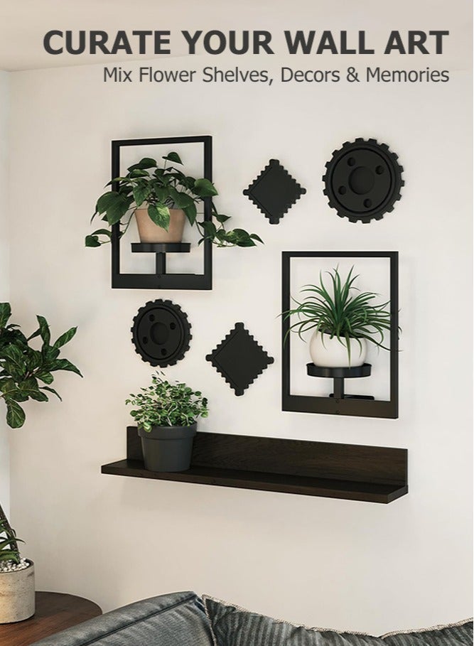 Forthcan Metal Wall Mounted Plant Stand, Indoor Wall Decor Plant Hanger, Hanging Plant Holder for Living Room Balcony Outdoor Garden Planters Rack - Image 2