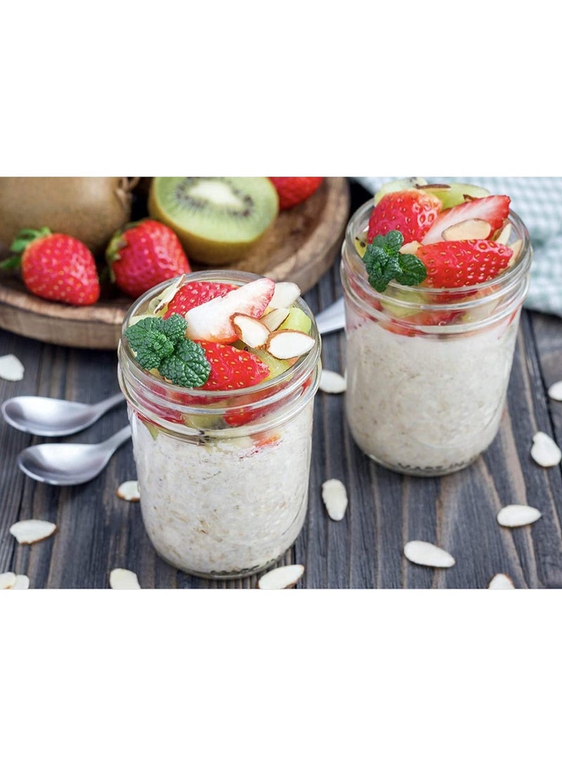 HOME ZONE 8oz Wide Mouth Jars [6 Pack] Glass Canning Jars With Metal Airtight Lids for Canning Fermenting Pickling Overnight Oats Jam - Image 5
