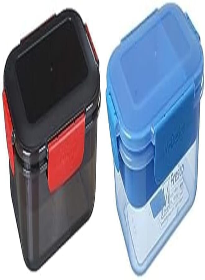 M design lunch box, 1.6 liter - black and red + M design lunch box, 1.1 liter - blue