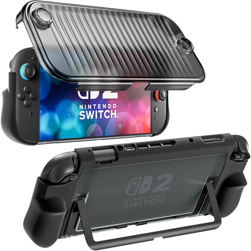 HONGHAO Case for Nintendo Switch 2, Dockable Travel Integrated Cover for Switch 2 2025，Foldable Protective Case for Nintendo 2 Joycon ( Black ) - Image 1