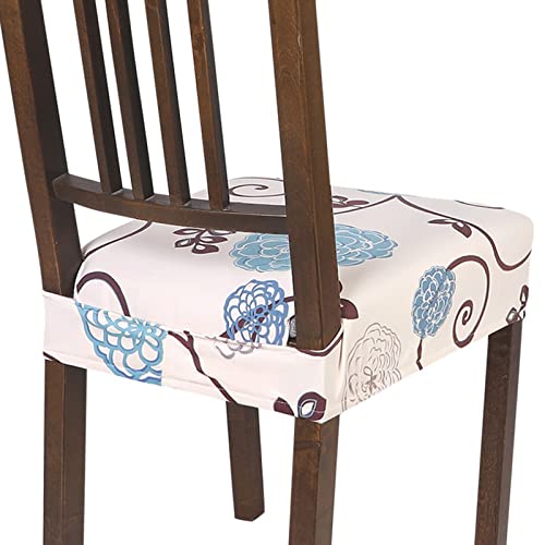 SearchI Stretch Dining Chair Seat Covers Set of 4 Soft Removable Washable Seat Covers for Dining Chairs Dining Room Seat Cover Protector RearCovered Ball Flower - Image 1