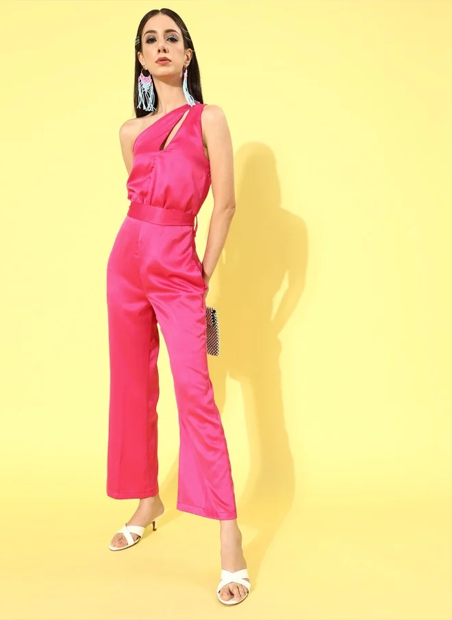 STREET 9 Fuchsia Pink Basic Jumpsuit for Women