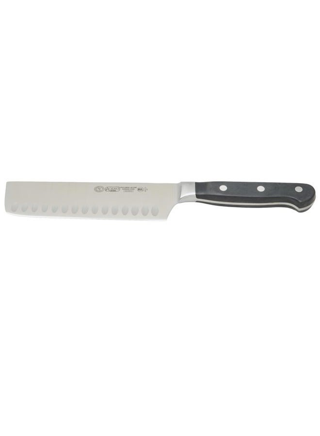 Winco KFP-73, 18cm Acero Nakiri Knife, Hollow Ground Asian Style Knife with Black POM Handle, Vegetable Knife, Japanese Cleaver Chopping Knife, NSF - Image 1