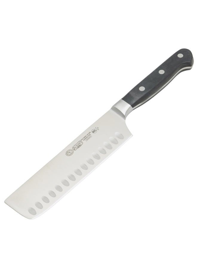 Winco KFP-73, 18cm Acero Nakiri Knife, Hollow Ground Asian Style Knife with Black POM Handle, Vegetable Knife, Japanese Cleaver Chopping Knife, NSF - Image 3