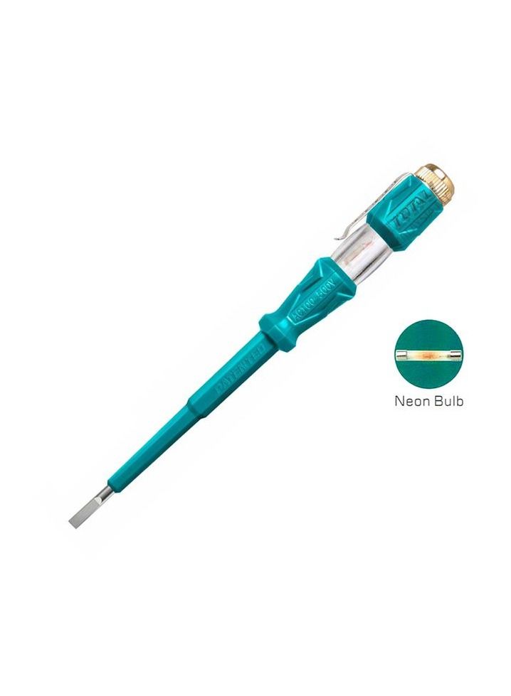 توتال T0TAL اختبار خط قلم رصاص فاحص مفك براغي 140 مللي متر لمبة نيون اختبار الجهد AC 100500V THT291408  - Image 2