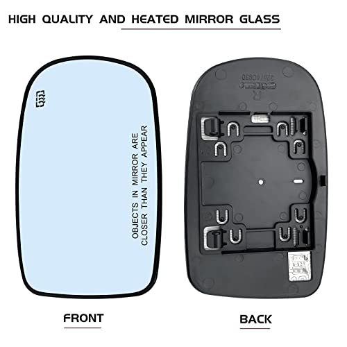 SKARUMMER Passenger Right Side Heated Mirror Glass Replacement for 2011-2021 Chrysler 200 300, Dodge Charger Challenger - Side View Heated Convex Mirror Glass with Rear Holder, Replace 68101146AA - Image 2