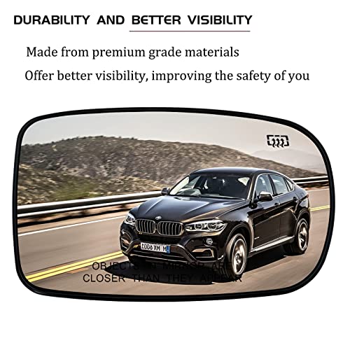 SKARUMMER Passenger Right Side Heated Mirror Glass Replacement for 2011-2021 Chrysler 200 300, Dodge Charger Challenger - Side View Heated Convex Mirror Glass with Rear Holder, Replace 68101146AA - Image 3