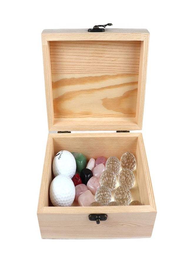 Almagic Small Unfinished Wood Box with Lid 1 Pack - 6.69’’ x 5.12’’ x 2.95’’ Unpainted Pine Wooden Box for Crafts, Jewelry, DIY Painting, Gift Packaging - Lightweight and Warp-Resistant - Image 4