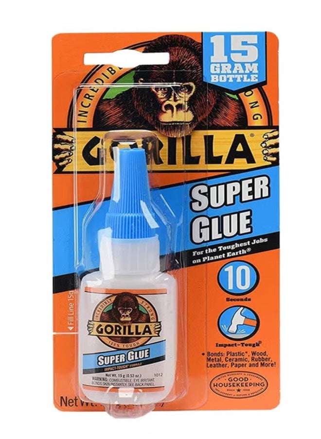 Gorilla Super Glue Clear 15grams  - Image 1