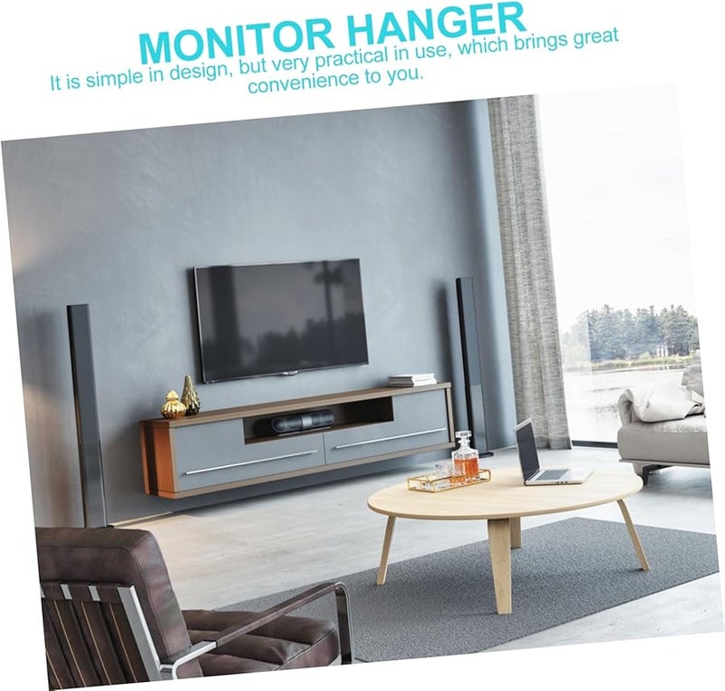 Stainless Steel Monitor Wall Mount Rack Adjustable Space Saving Easy Install - Image 3