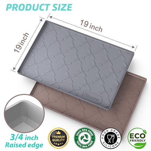 Sika deer SIKADEER 19" x 19" Under Sink Mat Waterproof, Silicone Mat Kitchen Drawer Shelf and Cabinet Liner, Sink Protector for Kitchen Organizers and Storage, Boot Tray Pet Food Mats - Image 5