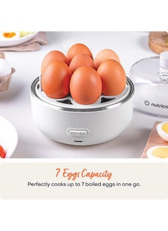 nutricook Nutricook Egg Cooker, 7 Eggs Capacity,Egg Cooker for Boiled, Poached, Scrambled Eggs & Omelettes, Buzzer Indicator, Precision Cooking, Includes accessories  - Image 2