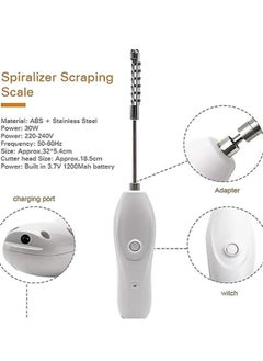 Denx Rechargeable Portable Vegetable Corer, Electric Fish Scale Remover, Multi-function Scraper with 2 Replaceable Cutting Head, Cordless Fruit Corer Sets  - Image 2